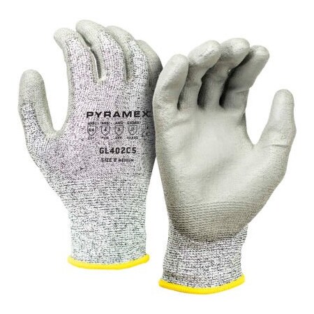 Pyramex Polyurethane Dipped Latex Gloves, GL402C5 Series, Size 2X Large - Pkg Qty 12 GL402C5X2